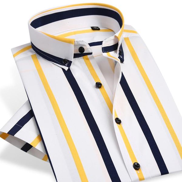 men's sweaters colorful stripe short sleeve shirts summer men dress shirt button down male business casual social slim fit, White;black
men's sweaters colorful stripe short sleeve shirts summer men dress shirt button down male business casual social slim fit, White;black