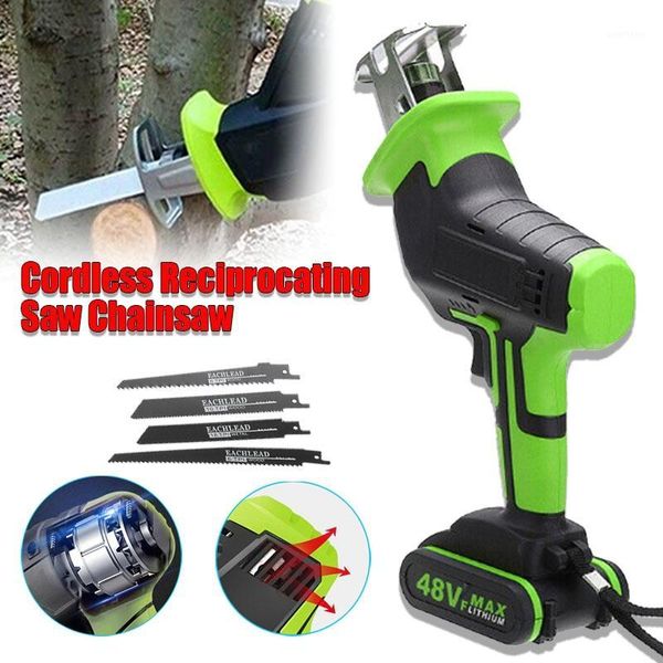 48v cordless reciprocating saw chainsaw +4 saw blades metal cutting woodworking electric power tools blade us/eu plug1
48v cordless reciprocating saw chainsaw +4 saw blades metal cutting woodworking electric power tools blade us/eu plug1
