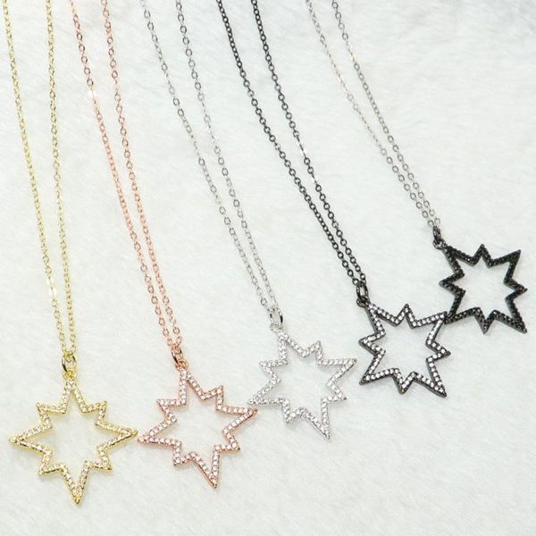 4 pcs mix color star zircon pendant necklace hollow eight star pendant zircon charms gift for lady necklace 50227, Silver
4 pcs mix color star zircon pendant necklace hollow eight star pendant zircon charms gift for lady necklace 50227, Silver