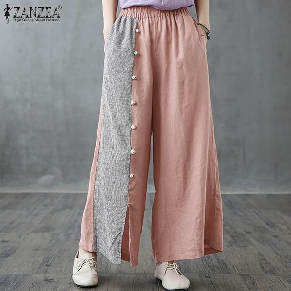 women's pants & capris zanzea women elastic waist trousers female casual solid wide leg 2021 ladies patchwork summer plus size 5xl, Black;white
women's pants & capris zanzea women elastic waist trousers female casual solid wide leg 2021 ladies patchwork summer plus size 5xl, Black;white
