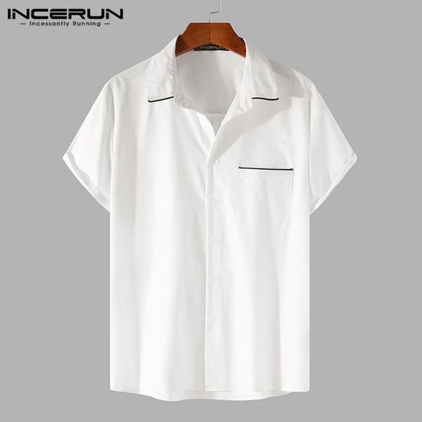men's casual shirts incerun fashion patchwork men stylish short sleeve lapel blouse summer man button shirt leisure pockets camisa plus, White;black
men's casual shirts incerun fashion patchwork men stylish short sleeve lapel blouse summer man button shirt leisure pockets camisa plus, White;black