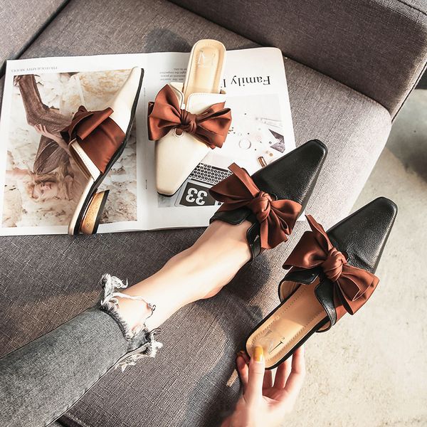 elegant women mules summer pointed-toe slippers female fashion butterfly-knot low heel ladies office shoes pumps, Black
elegant women mules summer pointed-toe slippers female fashion butterfly-knot low heel ladies office shoes pumps, Black