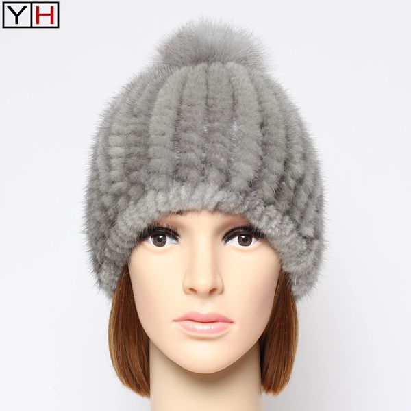 beanie/skull caps winter women real hat lady warm soft knitted with fur pom poms fashion genuine, Blue;gray
beanie/skull caps winter women real hat lady warm soft knitted with fur pom poms fashion genuine, Blue;gray