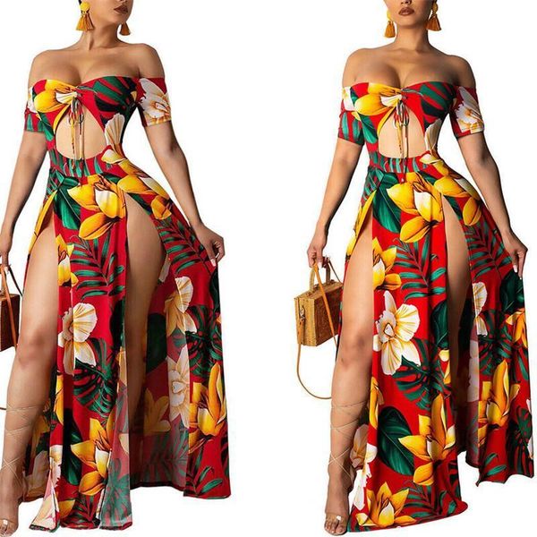 women boho floral print off shoulder short sleeve front hollow split long maxi dress evening party beach dresses summer sundress, Black;gray
women boho floral print off shoulder short sleeve front hollow split long maxi dress evening party beach dresses summer sundress, Black;gray