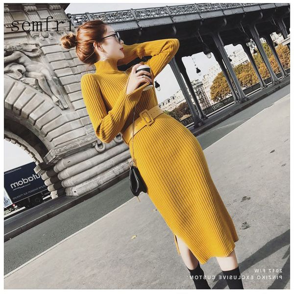 semfri dress women long sweater dress winter lantern sleeve bodycon vestidos o-neck waist belt knitted dresses 201110, Black;gray
semfri dress women long sweater dress winter lantern sleeve bodycon vestidos o-neck waist belt knitted dresses 201110, Black;gray
