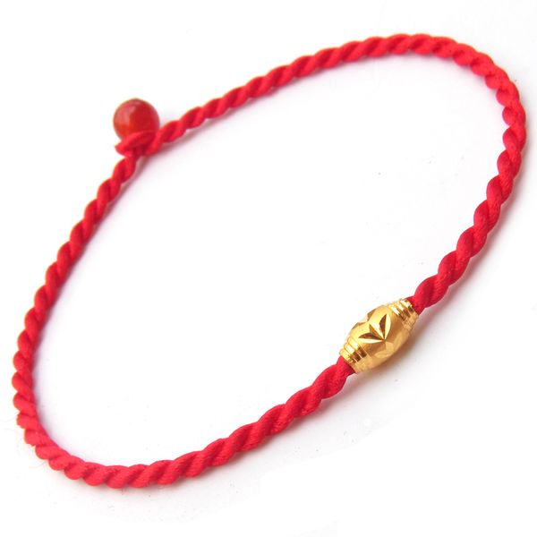 999 24k yellow gold bracelet real gold oval bead charms for women female dty weave knitted red rope bracelet gift jewelry 1028, Black
999 24k yellow gold bracelet real gold oval bead charms for women female dty weave knitted red rope bracelet gift jewelry 1028, Black