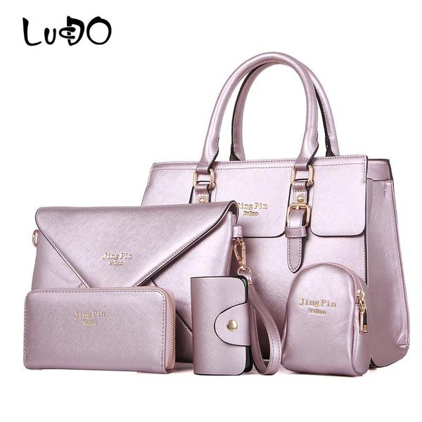 brand woman luxury handbag pu leather 5 pcs/sets composite bag female messenger bag purse card key designer sac a main 
brand woman luxury handbag pu leather 5 pcs/sets composite bag female messenger bag purse card key designer sac a main