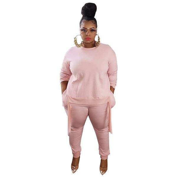 women pink two piece pants plus size ribbon long sleeve tshirt slim pencil pants ladies 2pcs clothing suit, White
women pink two piece pants plus size ribbon long sleeve tshirt slim pencil pants ladies 2pcs clothing suit, White