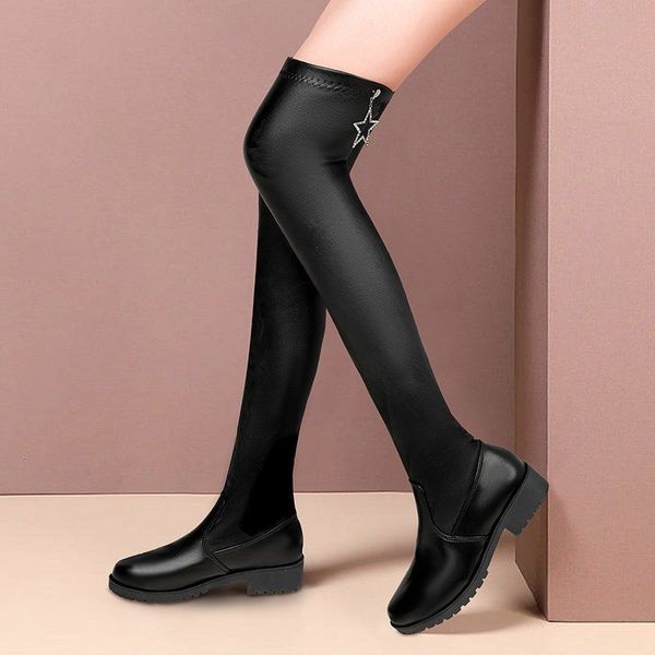 spring autumn elastic leather suede knee high boots women fashion round toes heel woman leather shoes winter pu large size 43, Black
spring autumn elastic leather suede knee high boots women fashion round toes heel woman leather shoes winter pu large size 43, Black