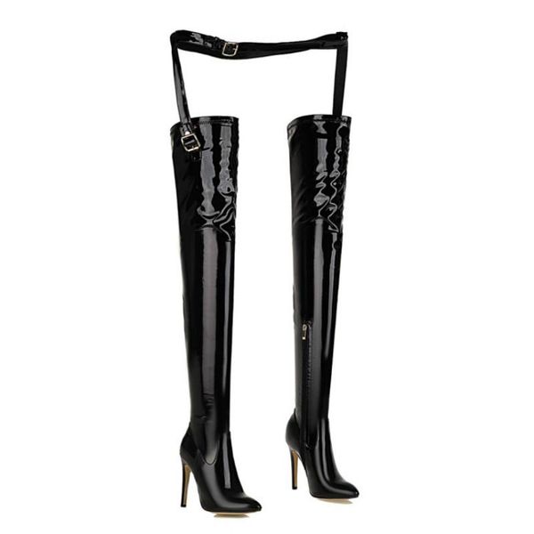 boots 2021 winter european and american fashion stiletto pointed super high over the knee with buckle plus size 40-49, Black
boots 2021 winter european and american fashion stiletto pointed super high over the knee with buckle plus size 40-49, Black