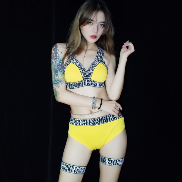 jazz dance costumes yellow bikini women pole dancing clothes nightclub singer dj ds dancer ladies club party wear, Black;red
jazz dance costumes yellow bikini women pole dancing clothes nightclub singer dj ds dancer ladies club party wear, Black;red