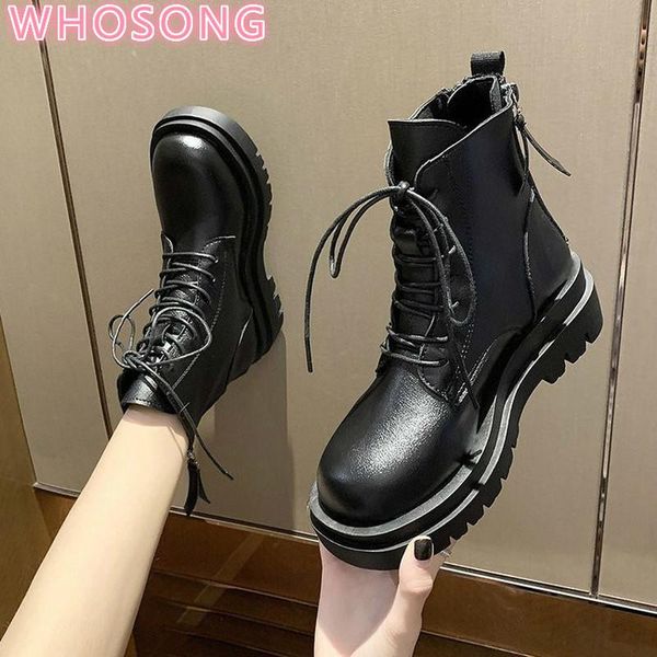 2020 winter fashion women's boots lace up and calf round head women's martin boots black mid heel square heel pu shoes
2020 winter fashion women's boots lace up and calf round head women's martin boots black mid heel square heel pu shoes