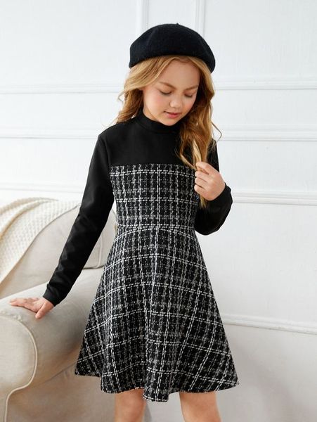 girls mock neck plaid dress without belt she, Red;yellow
girls mock neck plaid dress without belt she, Red;yellow