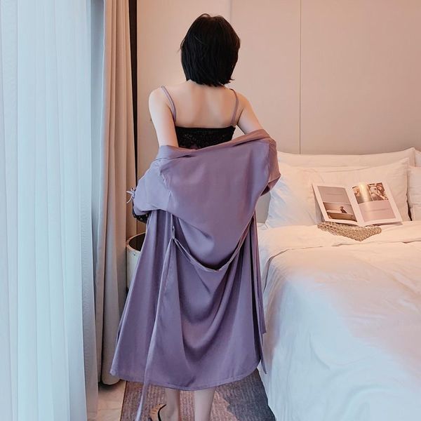 women's sleepwear summer silk-like home wear satin v-neck lace nightgown suspender pajamas two-piece set women, Black;red
women's sleepwear summer silk-like home wear satin v-neck lace nightgown suspender pajamas two-piece set women, Black;red