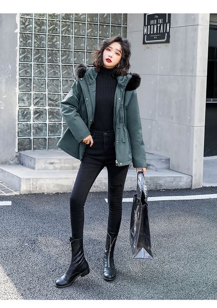 2021 new fashion short cotton parkas jackets women adjustable zipper waist fur collar thick winter coat warmhooded parka fgax, Black
2021 new fashion short cotton parkas jackets women adjustable zipper waist fur collar thick winter coat warmhooded parka fgax, Black