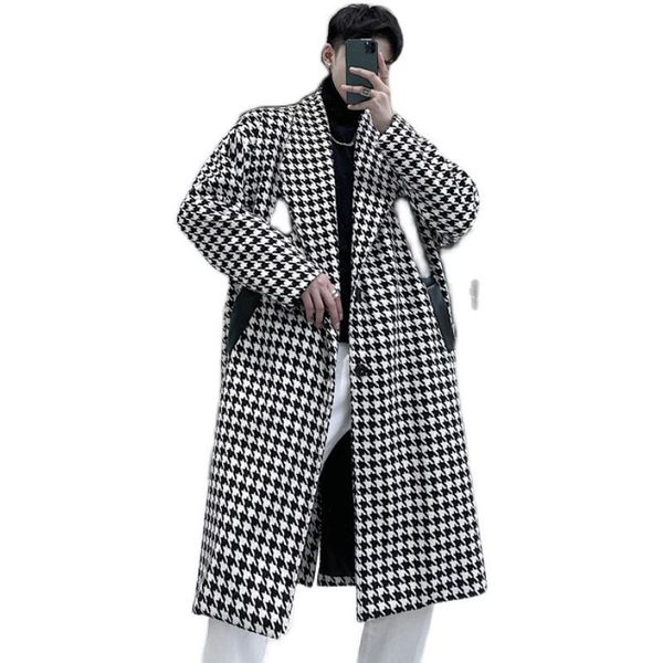men's wool & blends male women streetwear jacket outerwear men autumn winter casual loose thicken houndstooth plaid long trench coat ov, Black
men's wool & blends male women streetwear jacket outerwear men autumn winter casual loose thicken houndstooth plaid long trench coat ov, Black