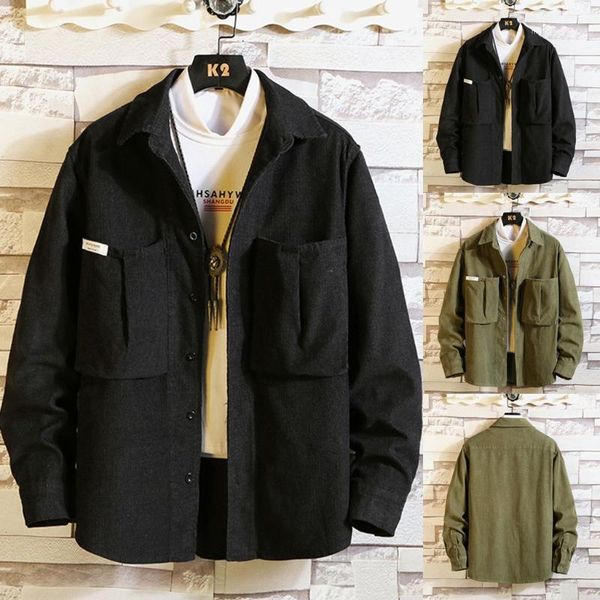 men's jackets men style coat 2021 autumn winter corduroy large pocket long sleeve pure coat1, Black;brown
men's jackets men style coat 2021 autumn winter corduroy large pocket long sleeve pure coat1, Black;brown