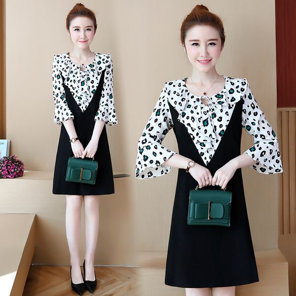 plus size leopard work dress fat blouses loose patchwork ladies wear women's dresses mvv5, Black;gray
plus size leopard work dress fat blouses loose patchwork ladies wear women's dresses mvv5, Black;gray