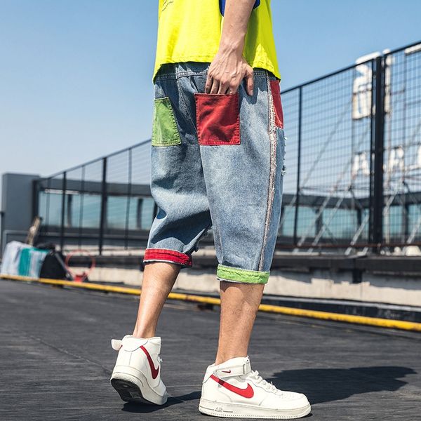 2020 summer new casual harem pants men's jeans and jeansshorts and jeansloose jeans capris color contrast hole shorts trend men's, Blue
2020 summer new casual harem pants men's jeans and jeansshorts and jeansloose jeans capris color contrast hole shorts trend men's, Blue
