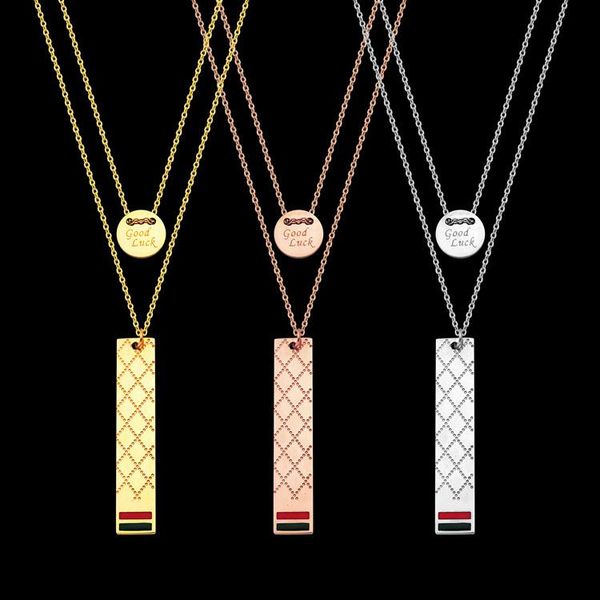 g letter check long tag red green drop oil double layer necklace women's foreign trade double layer necklace, Silver
g letter check long tag red green drop oil double layer necklace women's foreign trade double layer necklace, Silver
