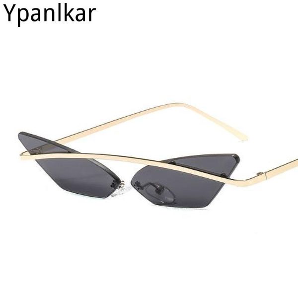 sunglasses punk style rimless cat eye women candy color metal vintage narrow triangle sun glasses, White;black
sunglasses punk style rimless cat eye women candy color metal vintage narrow triangle sun glasses, White;black