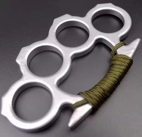 10pcs silver and black thin steel brass knuckle dusters,self defense personal security women's and men's self-defense pendant fitn