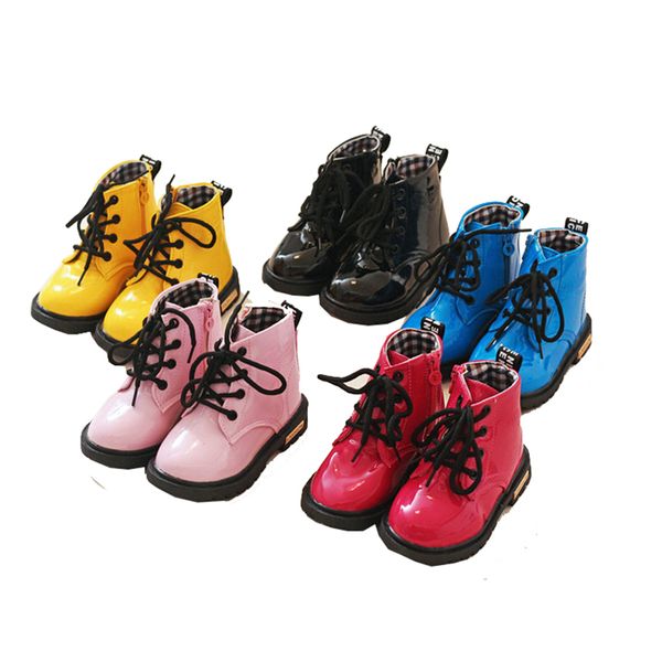children toddler baby little yellow black patent leather martin boots for girls boys school snowboots shoes new, Black;grey
children toddler baby little yellow black patent leather martin boots for girls boys school snowboots shoes new, Black;grey