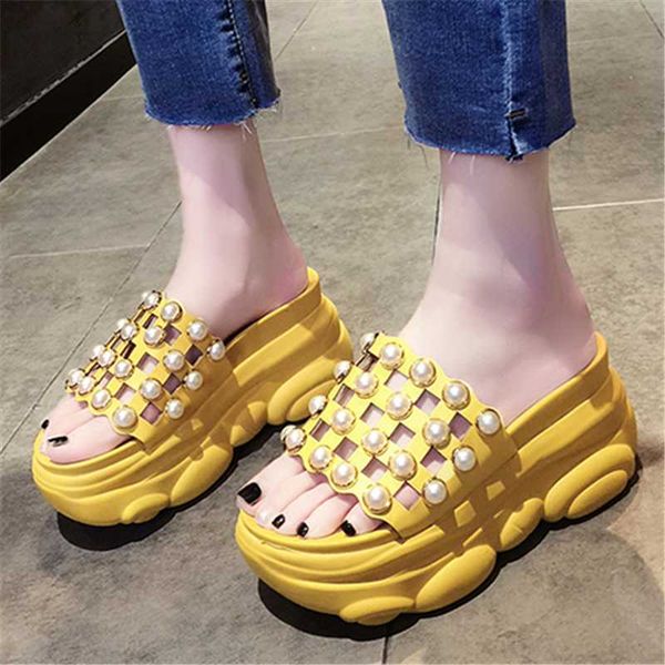 women's chunky slippers fashion hollow string bead platform beach sandals 2021 summer ladies 7cm wedge open toe high heels, Black
women's chunky slippers fashion hollow string bead platform beach sandals 2021 summer ladies 7cm wedge open toe high heels, Black