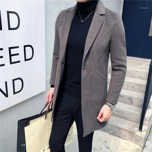 men's windbreaker men's medium long woolen coat casual coat fall / winter 20201, Black
men's windbreaker men's medium long woolen coat casual coat fall / winter 20201, Black