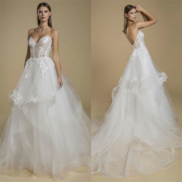 new arrival a line wedding dresses fashion tiered tulle appliqued lace country bridal gowns custom made robes de mariée backless sweep train, White
new arrival a line wedding dresses fashion tiered tulle appliqued lace country bridal gowns custom made robes de mariée backless sweep train, White