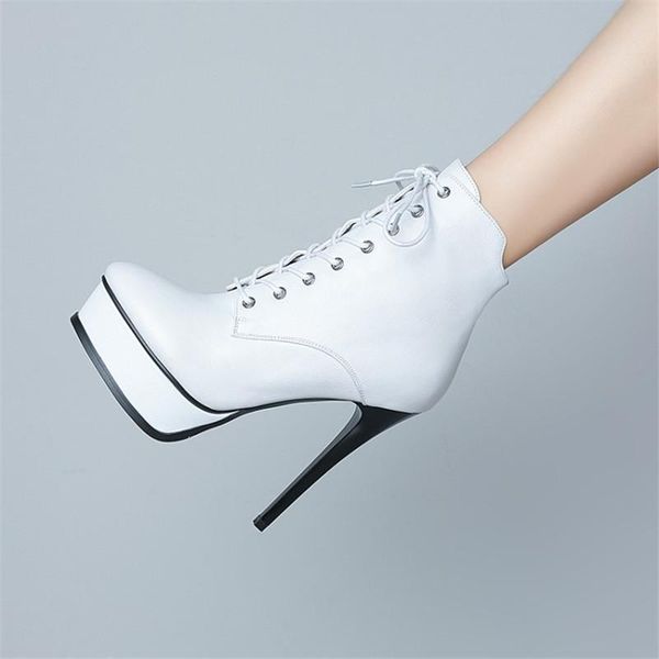 pxelena genuine leather women stiletto super high heels 13cm ankle boots platform party nightclub catwalk shoes plus size, Black
pxelena genuine leather women stiletto super high heels 13cm ankle boots platform party nightclub catwalk shoes plus size, Black