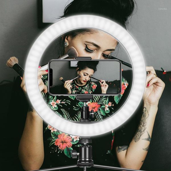 10 inch ring light studio video light with tripod stand phone holder led selfie pgraphy for youtube streaming video makeup1
10 inch ring light studio video light with tripod stand phone holder led selfie pgraphy for youtube streaming video makeup1
