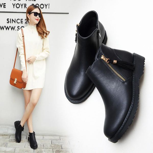 мартин сапоги женщин кисточки flat short boots plus бархат платформа большой размер женской обуви леди обувь -40, Black
мартин сапоги женщин кисточки flat short boots plus бархат платформа большой размер женской обуви леди обувь -40, Black
