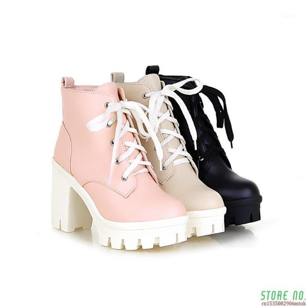 boots 2021 fashion women's ankle lace up high heels punk platform women autumn winter snow ladies shoes1, Black
boots 2021 fashion women's ankle lace up high heels punk platform women autumn winter snow ladies shoes1, Black