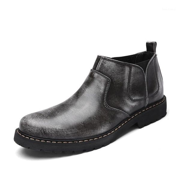 new arrival men's fashion ankle boots slip-on cow leather shoes grey brown boot tooling shoe outdoor botas hombre1, Black
new arrival men's fashion ankle boots slip-on cow leather shoes grey brown boot tooling shoe outdoor botas hombre1, Black