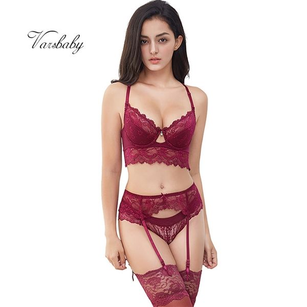 varsbaby lace push up lingerie set bra+panty+garter+stockings+y-line straps 5pcs for women y200708, Red;black
varsbaby lace push up lingerie set bra+panty+garter+stockings+y-line straps 5pcs for women y200708, Red;black