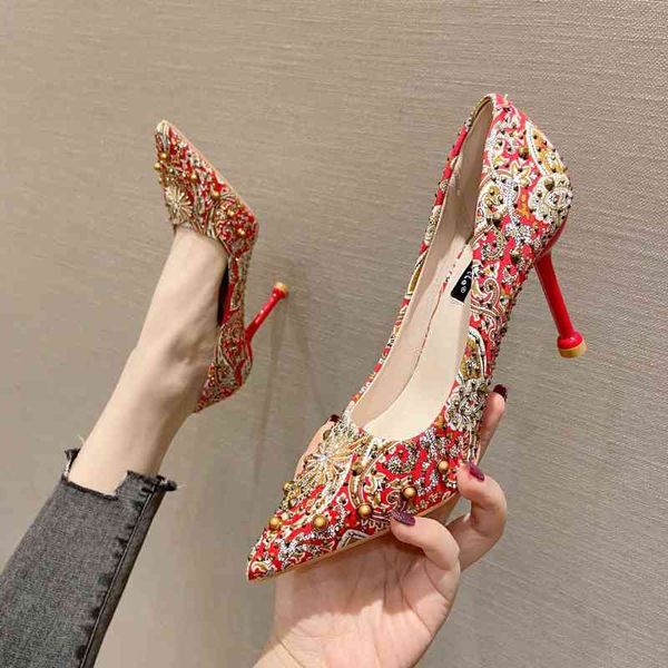 dress shoes wedding women's red high thin heels bridal chine wedding xiuhe four seasons single shoes 19, Black
dress shoes wedding women's red high thin heels bridal chine wedding xiuhe four seasons single shoes 19, Black