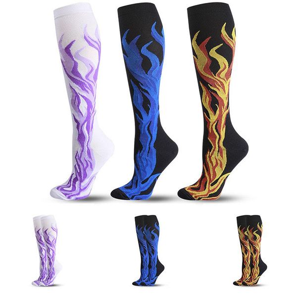 gold flame pattern compression socks sports running marathons circulation athletic edema varicose veins travel stockings, Black
gold flame pattern compression socks sports running marathons circulation athletic edema varicose veins travel stockings, Black