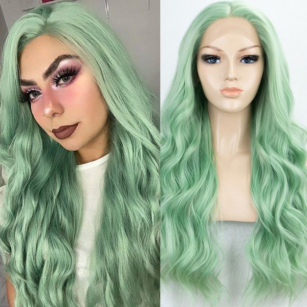 lx brand mint green wig 4x1 middle part lace wig synthetic wigs for women long wavy halloween cosplay wig natural daily use hairfactory dire, Black
lx brand mint green wig 4x1 middle part lace wig synthetic wigs for women long wavy halloween cosplay wig natural daily use hairfactory dire, Black