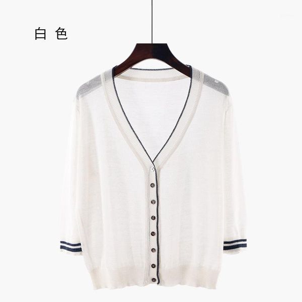 cardigan women's new with summer 3/4 sleeve v-neck office lady computer cardigans knitted feminino 1, White
cardigan women's new with summer 3/4 sleeve v-neck office lady computer cardigans knitted feminino 1, White