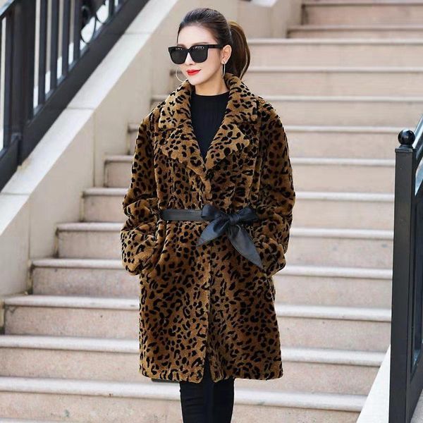 women's fur & faux winter coat women fashion casual leopard print turn-down collar mid-length slim overcoat sheep shearing jacket parka, Black
women's fur & faux winter coat women fashion casual leopard print turn-down collar mid-length slim overcoat sheep shearing jacket parka, Black