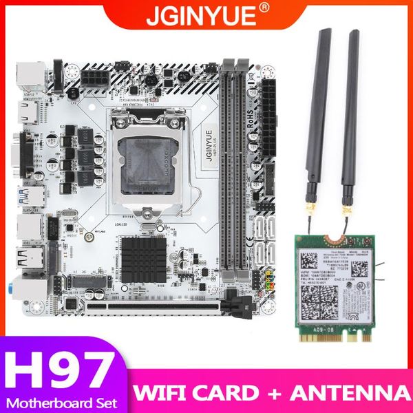 jginyue h97 motherboard lga 1150 set kit with wifi card and antenna support pentium/core/xeon cpu ddr3 ram h97i-plus
jginyue h97 motherboard lga 1150 set kit with wifi card and antenna support pentium/core/xeon cpu ddr3 ram h97i-plus
