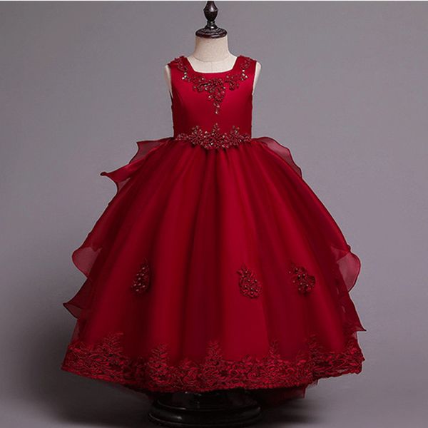 princess party dress pearl petal birthday children clothing lace wedding gown kids dresses for girls floral elegant vestidos c1021, Red;yellow
princess party dress pearl petal birthday children clothing lace wedding gown kids dresses for girls floral elegant vestidos c1021, Red;yellow