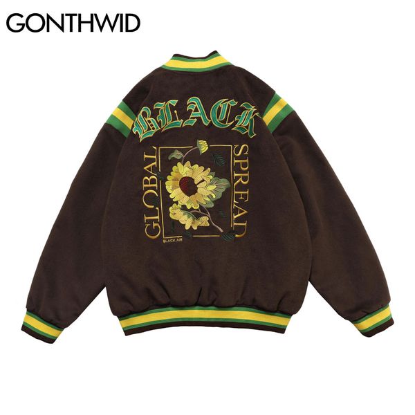 striped baseball bomber jackets streetwear hip hop embroidery sunflower bee stand collar coats men fashion outwear, Black;brown
striped baseball bomber jackets streetwear hip hop embroidery sunflower bee stand collar coats men fashion outwear, Black;brown