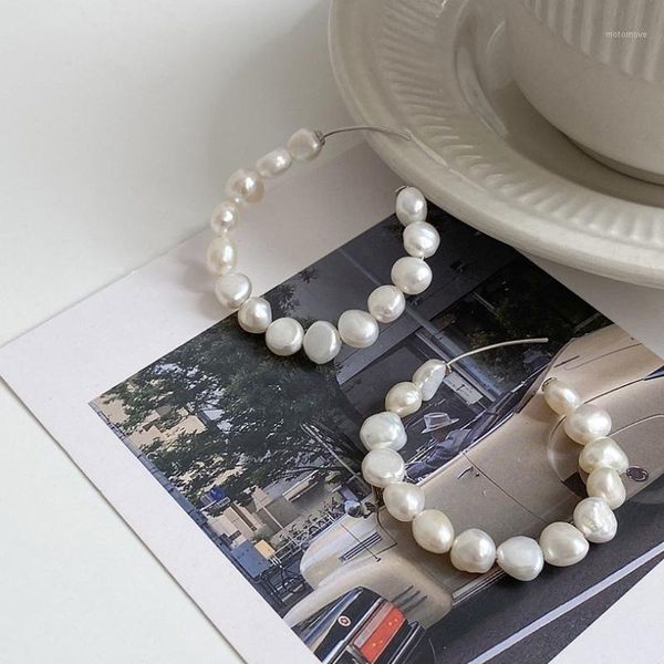 hoop & huggie 925 silver natural freshwater pearl earrings for women girls baroque pearls big circle brinco statement jewelry1, Golden;silver
hoop & huggie 925 silver natural freshwater pearl earrings for women girls baroque pearls big circle brinco statement jewelry1, Golden;silver