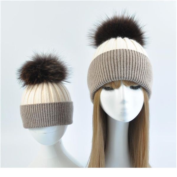 cute parent-child kids baby boys girls mom fur pompom winter hats warm big real raccoon fur ball knit beanie hat jllkms
cute parent-child kids baby boys girls mom fur pompom winter hats warm big real raccoon fur ball knit beanie hat jllkms