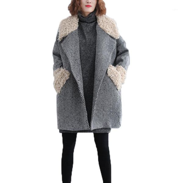 oversized woolen coat female 2020 new autumn winter lamb woolen coat mid-long casual blended wool women's jacket outwear w2291, Black
oversized woolen coat female 2020 new autumn winter lamb woolen coat mid-long casual blended wool women's jacket outwear w2291, Black