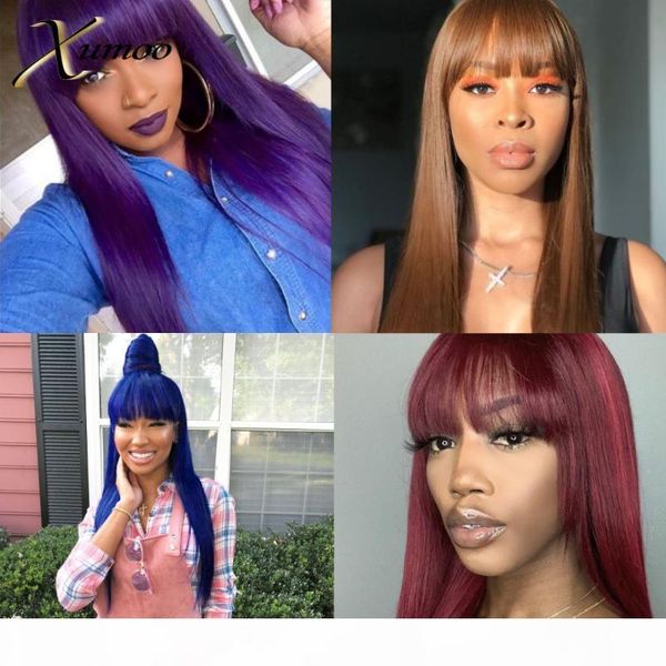 xumoo straight human hair wigs purple wine red brwon blue remy hair colored human wigs with bangs none lace for women, Black;brown
xumoo straight human hair wigs purple wine red brwon blue remy hair colored human wigs with bangs none lace for women, Black;brown