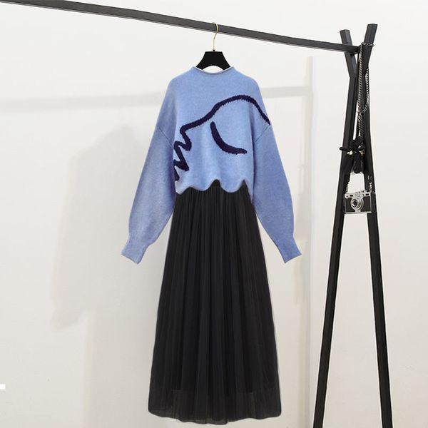 2 2021 new female autumn long sleeve loose around neck sweater shirt and skirt knitted suit ensembles mujer y462 6b0a, Gray
2 2021 new female autumn long sleeve loose around neck sweater shirt and skirt knitted suit ensembles mujer y462 6b0a, Gray