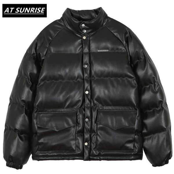 men winter leather jacket parkas coat hip hop thick cotton jackets fashion casual solid color streetwear oversized jacket 201128, Black
men winter leather jacket parkas coat hip hop thick cotton jackets fashion casual solid color streetwear oversized jacket 201128, Black